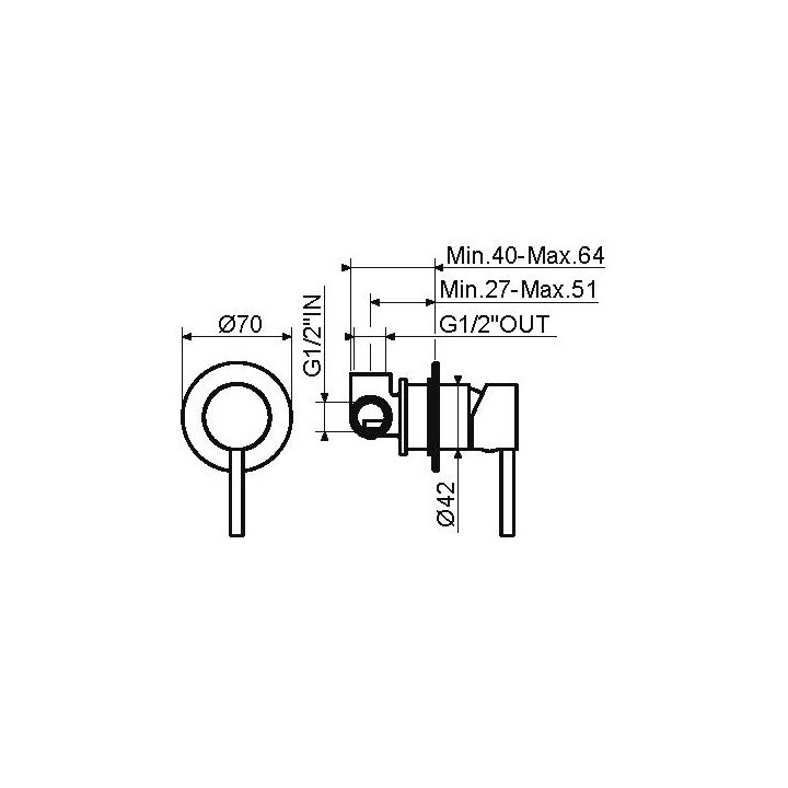 Смеситель для душа Plumberia Selection IXO черный матовый, KITXO1135NO