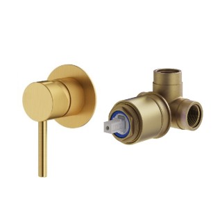 Смеситель Plumberia Selection IXO для душа золото брашированное, KITXO1135OB