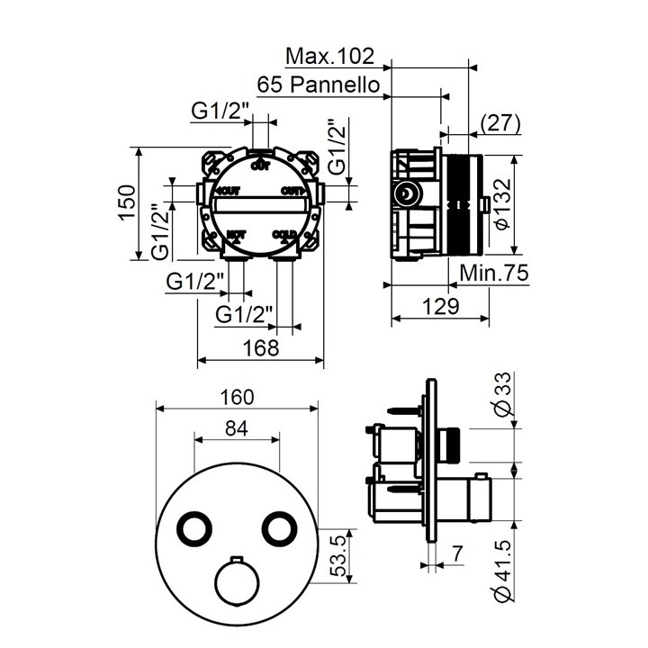 Смеситель Plumberia Selection PSBOX – черный матовый, KITPSB1902NO