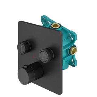 Plumberia Selection PSBOX Смеситель для душа с термостатом на 2 выхода черный матовый