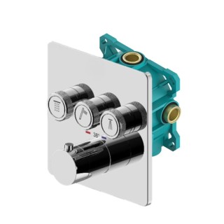 Plumberia Selection PSBOX Смеситель для душа с термостатом на 3 выхода хром