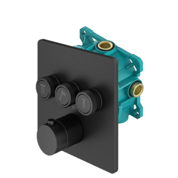 Смеситель для душа Plumberia Selection PSBOX черный матовый, KITPSB2903NO