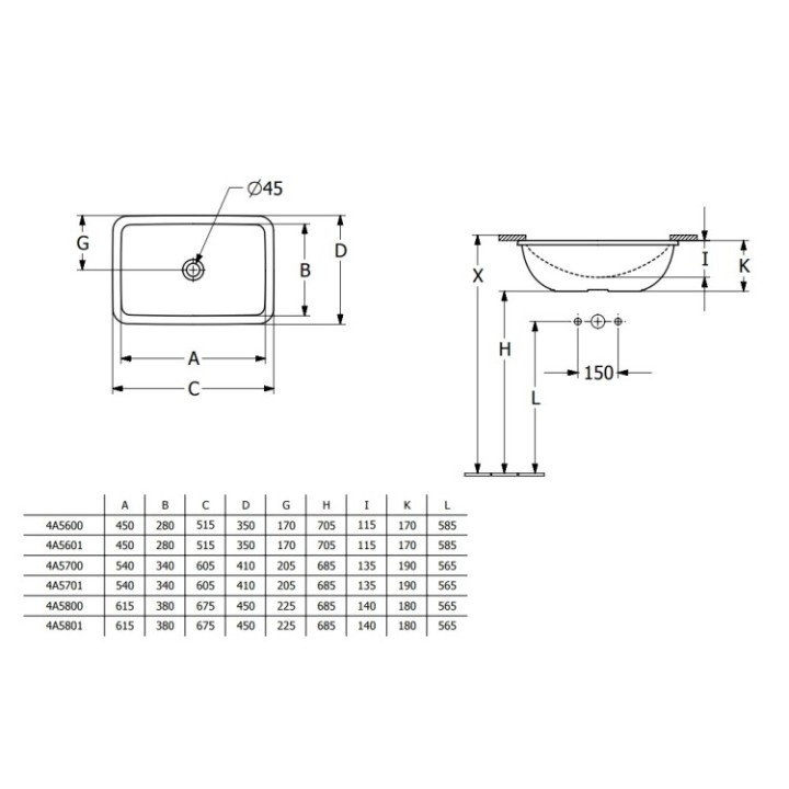 Раковина Villeroy&Boch 54x34 см альпийский белый, 4A570001