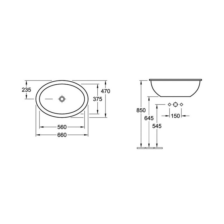 Раковина Villeroy&Boch Loop&Friends 66 см, 615530R1