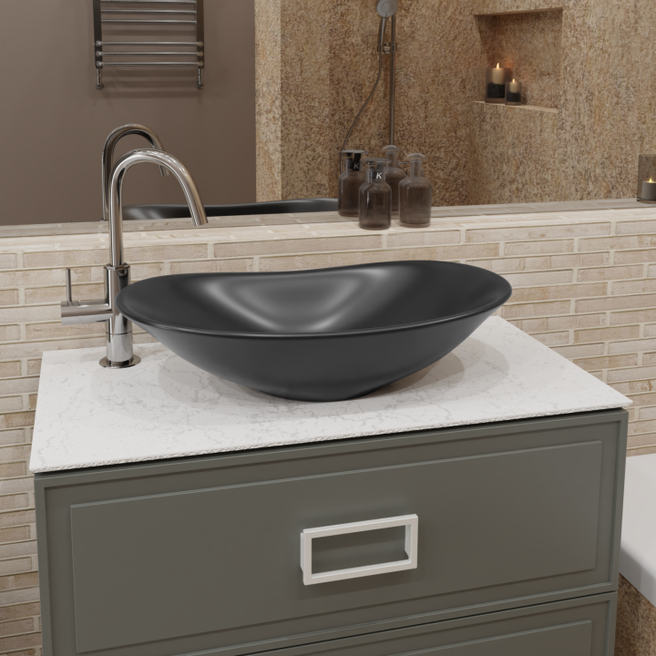 Раковина Charus Volterra 36x63 см черный матовый, 700-059B