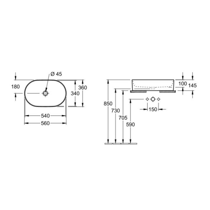 Раковина Villeroy&Boch Collaro белая 56x36 см, 4A1956RW