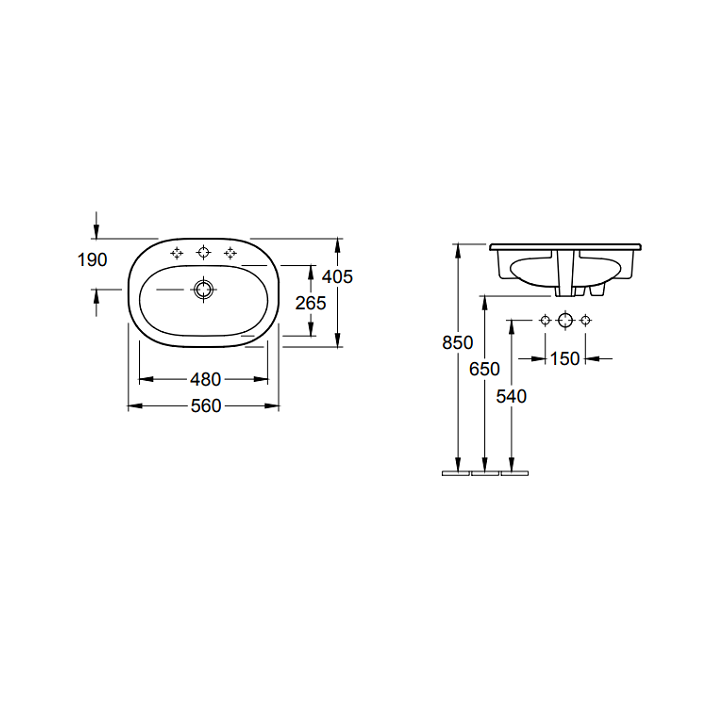 Раковина Villeroy&Boch O.Novo - Альпийский белый, 41615601