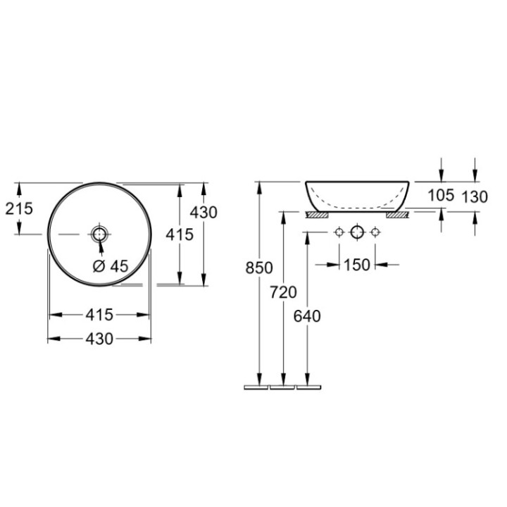 Раковина Villeroy&Boch Artis 43 см белая, 417943R1