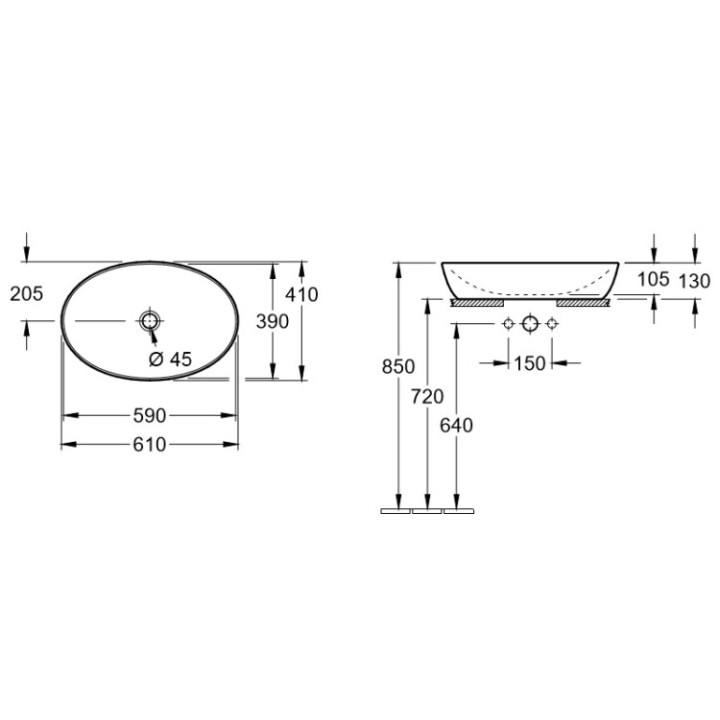 Раковина Villeroy&Boch Artis альпийский белый 61x41 см, 419861R1