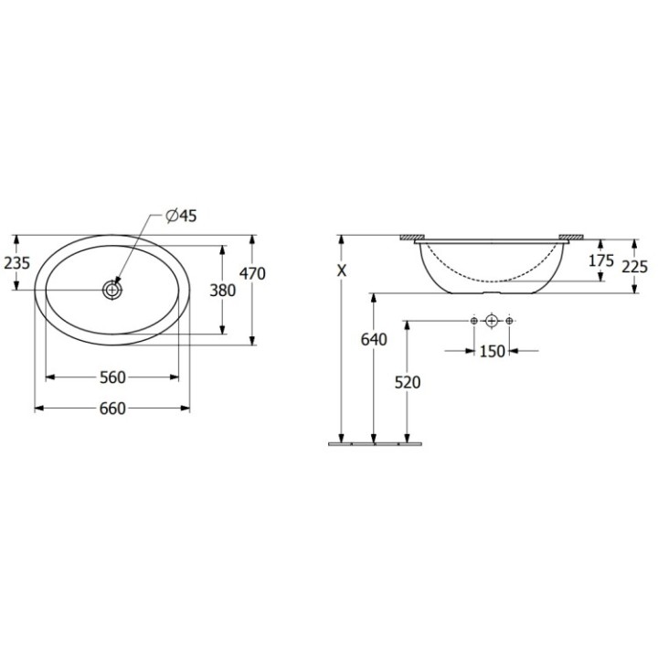 Раковина Villeroy&Boch 56x38 см альпийский белый, 4A550001