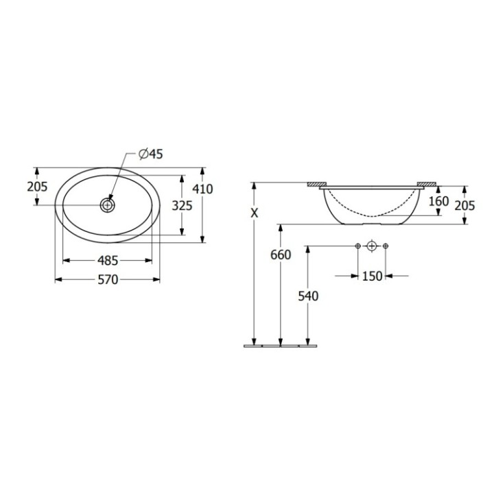Раковина Villeroy&Boch 48.5 см альпийский белый, 4A540001
