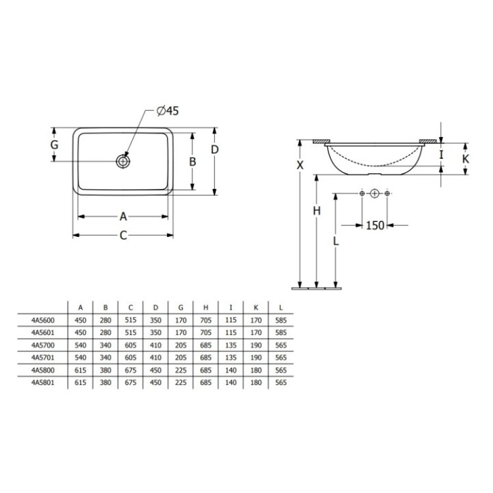 Раковина Villeroy&Boch альпийский белый 61.5x38 см, 4A580001