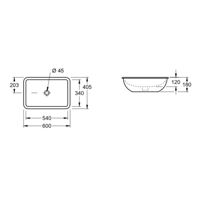 Раковина Villeroy&Boch 54x34 см альпийский белый, 61630001
