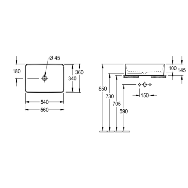 Раковина Villeroy&Boch Collaro - Альпийский белый, 4A205601