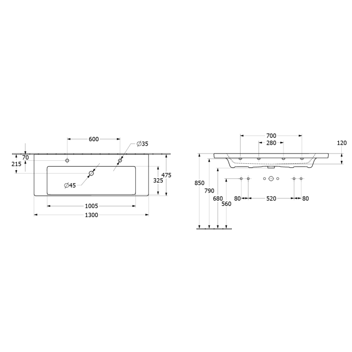 Раковина Villeroy&Boch Subway 3.0 альпийский белый, 4A70D4R1