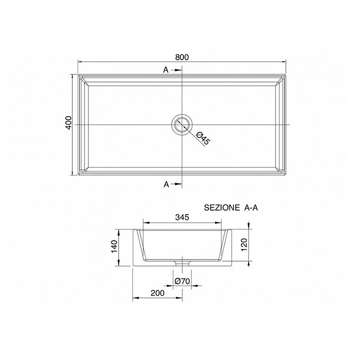 Раковина Scarabeo Teorema 2.0 белая 80x40 см, 5102