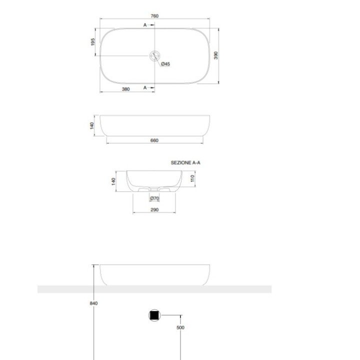 Раковина Scarabeo Glam 76 см белая глянцевая, 1803
