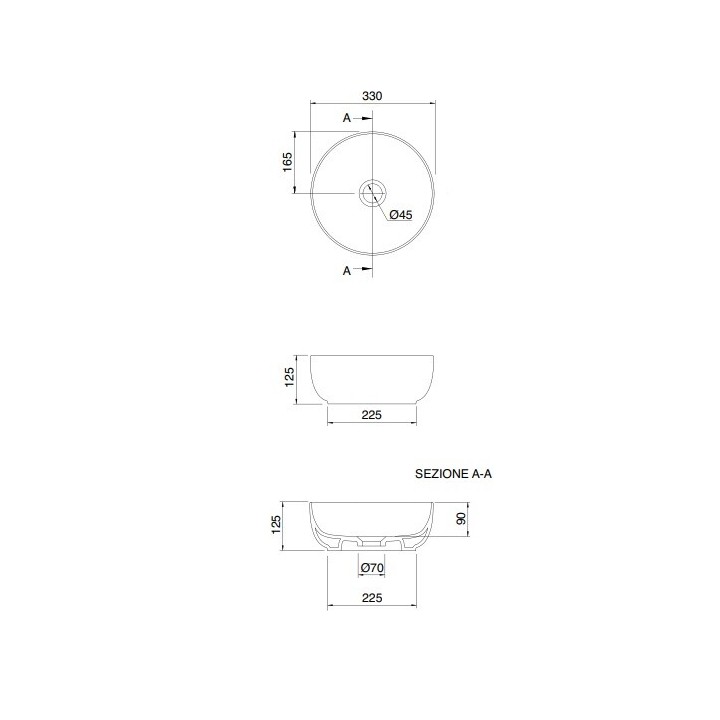 Раковина Scarabeo Glam 33 см, белая, 1808