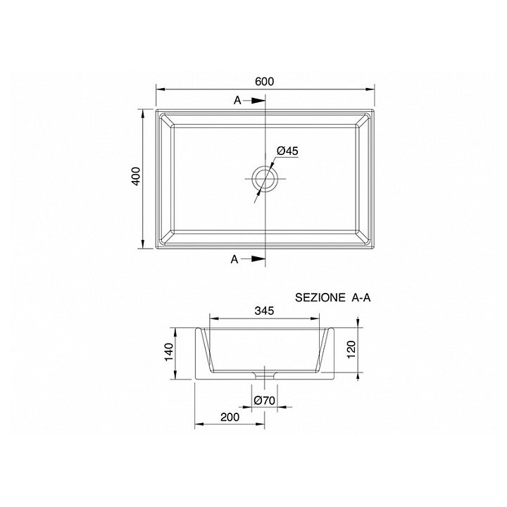 Раковина Scarabeo Teorema 2.0 жемчужный 60x40 см, 510141
