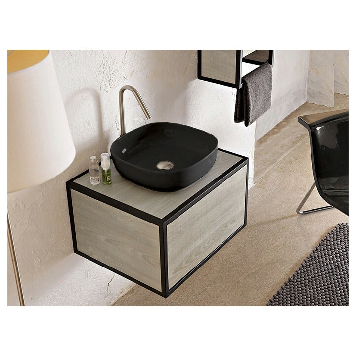 Раковина Scarabeo Glam 40x40 ардезия мат BioKer, 180649BK