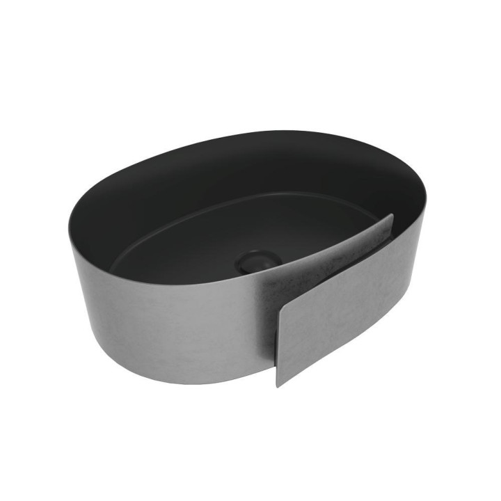 Раковина Flaminia Roll 56x42 Silver Black, RL56LSCP