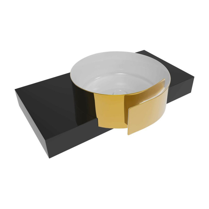 Раковина Flaminia Roll белая и золотая, RL44SOR