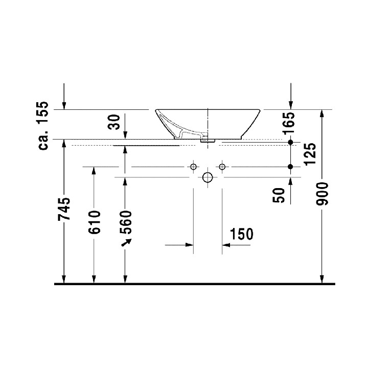 Раковина Duravit ME by Starck 55x42 см, 0334520000