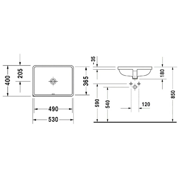 Раковина Duravit Starck 3 49x36.5 см белая, 0305490000