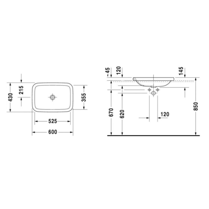 Раковина Duravit Durastyle 60 см глянцевая белая, 0372600000