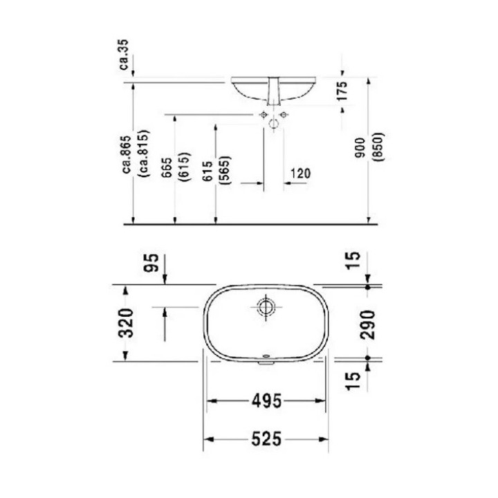 Раковина Duravit D-Code встраиваемая 49.5x29 см, 0338490000