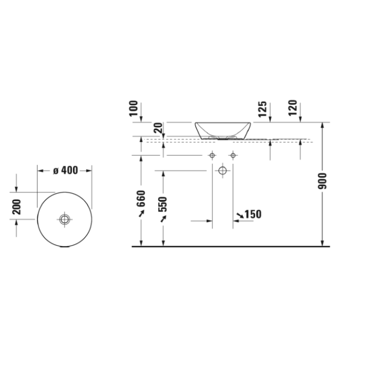 Раковина Duravit D-Neo 40x40 см белая, 2371400070