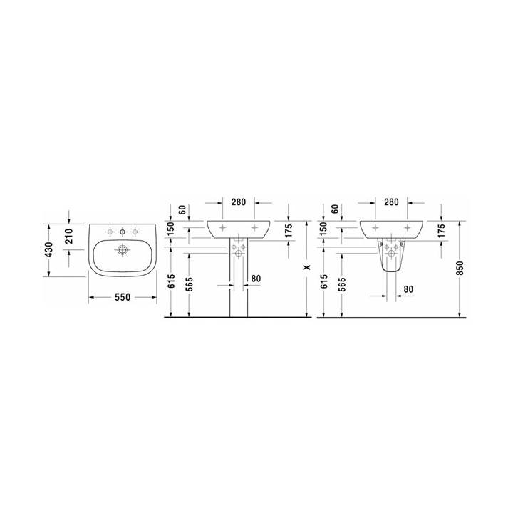 Раковина Duravit D-Code 55x43 см белая, 23105500002