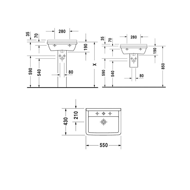 Купить раковину Duravit Starck 3 55x43 см, 0300550000