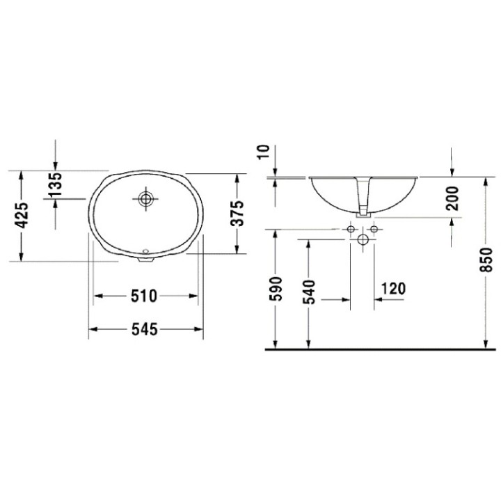 Раковина Duravit Santosa 51x37.5 см белая, 0466510000