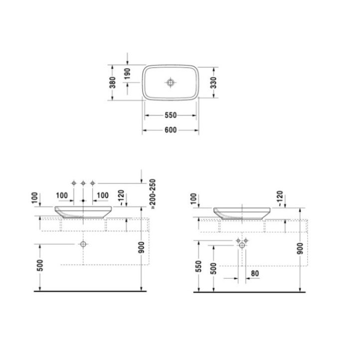 Раковина Duravit Durastyle 60 см белая накладная, 0349600000
