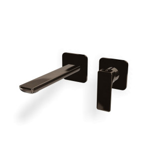 Treemme Hask Смеситель для раковины на 2 отверстия Polished Black Chrome