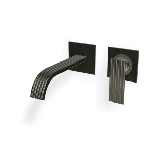 Treemme IOS Смеситель для раковины на 2 отверстия Brushed Black Chrome