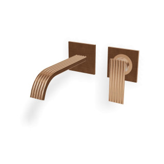 Treemme IOS Смеситель для раковины на 2 отверстия Brushed Rose Gold