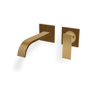 Treemme IOS Смеситель для раковины на 2 отверстия Brushed Gold