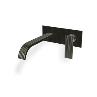 Treemme IOS Смеситель для раковины на 2 отверстия Brushed Black Chrome