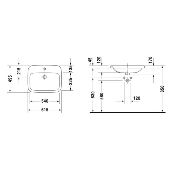 Раковина Duravit Durastyle 61.5x49.5 см, 0374620000