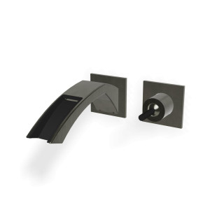 Treemme Arche Смеситель для раковины на 2 отверстия Brushed Black Chrome