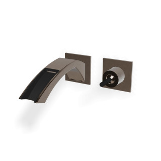 Treemme Arche Смеситель для раковины на 2 отверстия Polished Black Chrome