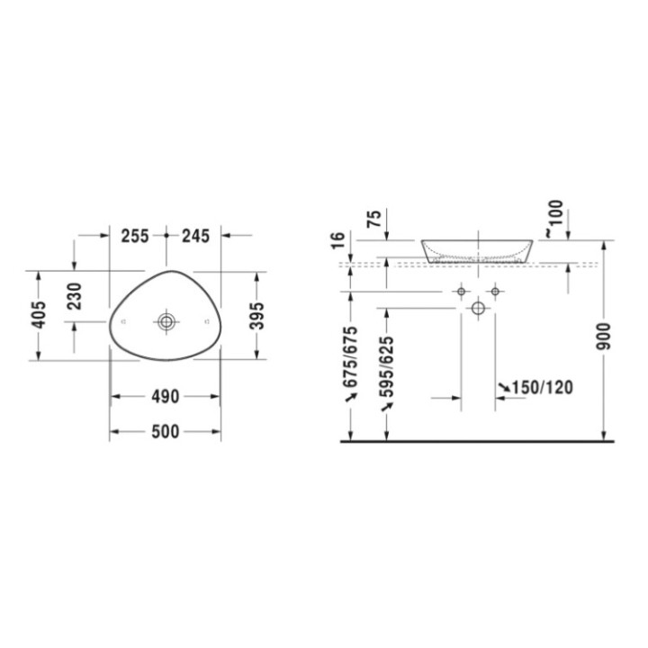 Раковина накладная Duravit Cape Cod 50x40.5 см, 2339500000