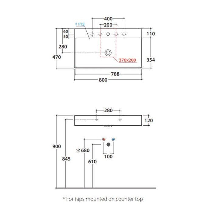 Подвесная раковина Globo T-Edge 80x47 см Senape, B6R81SE