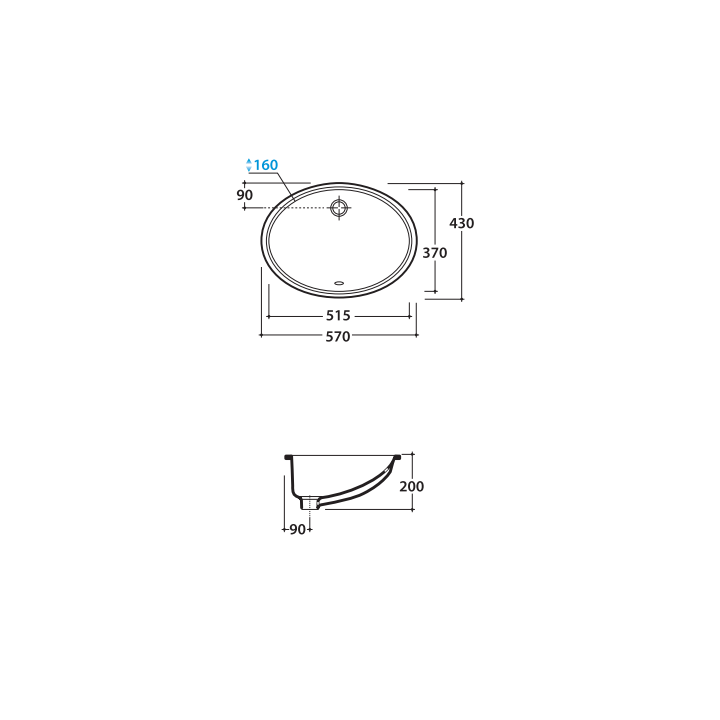 Раковина Globo Sibari 57x43 см, VA018BI