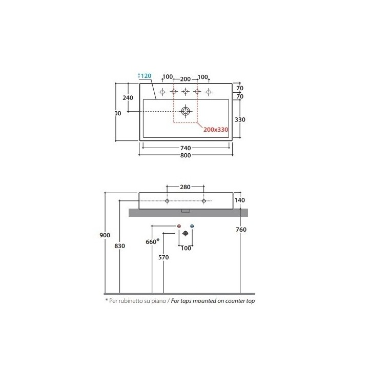 Раковина Globo Stone 80 см подвесная белая, SCQ81BI