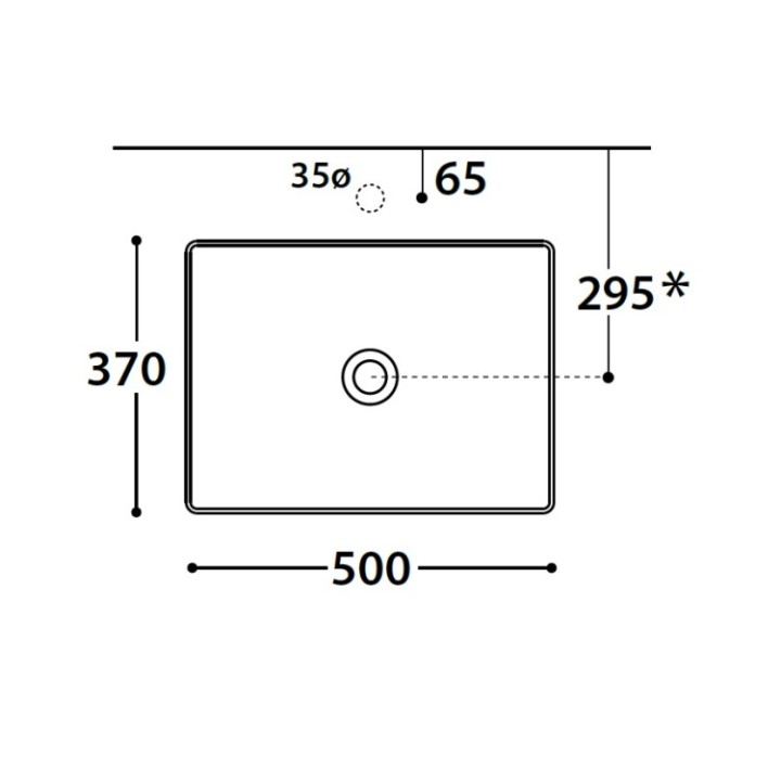 Раковина Globo T-Edge 50x37 см белая, B6R54BI