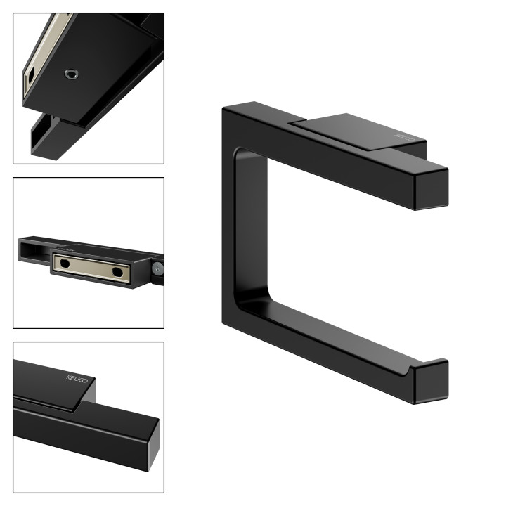 KEUCO Держатель туалетной бумаги черный матовый, 11162370000