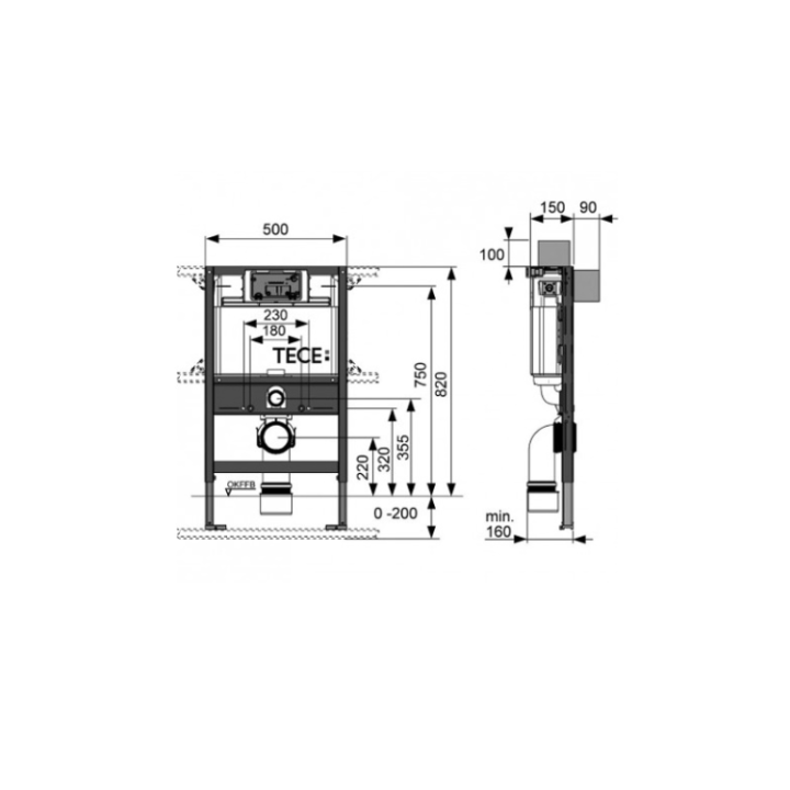 Инсталляция для унитазов TECE TECEprofil, 9300380